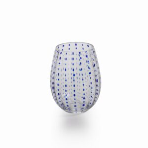 Blue Dots Stemless Glass - Set of 6