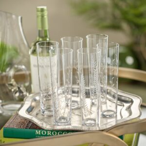 Flora Etched Flute - Set of Six Assorted