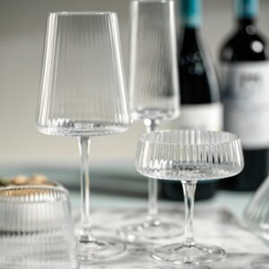 Fluted Textured Wine Glass - Set of 4