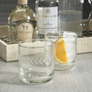 Tuscan Handmade Etched Glass Tumbler - Set of 4