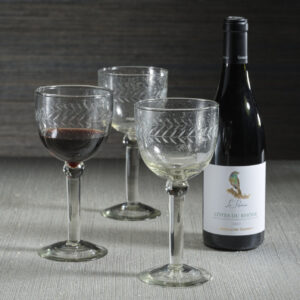 Tuscan Handmade Etched Glass Wine Goblet